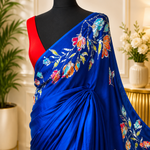 Deep Scarlet Silk Saree