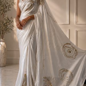 Elegant Emerald Green Saree